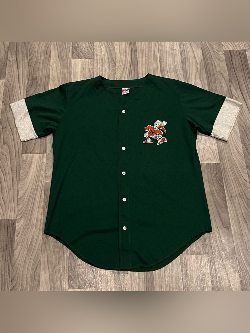 SIZE XL VINTAGE 90’s MIAMI HURRICANES SWINGSTER BASEBALL JERSEY